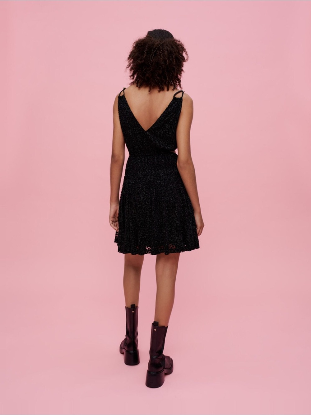 Maje | Women's Sleeveless Velvet Feather Dress Size US Small FR 36 - Picture 2 of 10